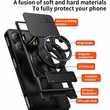 Ốp lưng bảo vệ có chân đế xoay 360° và nắp trượt che camera cho ZTE Nubia NEO 3 5G, ốp lưng hai lớp siêu bền chống sốc. - màu đen - Xem 7