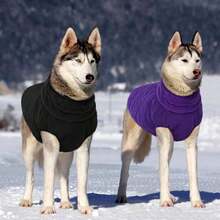 1 Stück Hundemantel, dicker Weste mit Leine für mittelgroße/große Hunde, gepolsterte warme Jacke mit Leinendurchlass, geeignet für Dackel, Labrador, Beagle, Dogge bei Kälte und Schnee - Violett - Übersicht 6