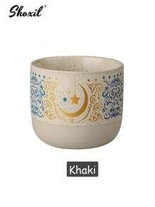 shoxil 1个250毫升粗陶咖啡杯，中东风格斋月咖啡杯，星月图案马克杯，创意斋月招待用品，适用于下午茶、派对、斋月、节日用品 - 杯子 - 查看 11