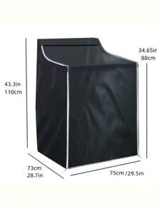 Black Front-Loading Washing Machine/Dryer Dust Cover - Sun Protection, No Battery Needed, Fits American Appliances, With White Zipper, Washer/Dryer Accessory, Home Appliance Accessory, Protective Cover, Easy Installation - Multicolor - View 7