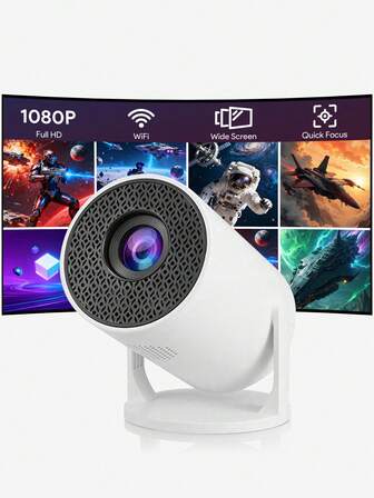 Teckwe "Mini Projector: Equipped With WiFi, 180° Rotation, Manual Adjustment Functions And A Built-In Speaker, Supports Full HD 1080P. It Is A Portable M5 Movie Projector, Compatible With TV Sticks, Windows, Android And USB."It Is Suitable For Families, Offices