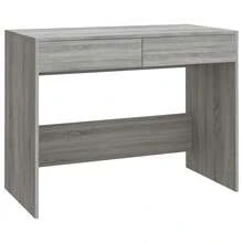 vidaXL Oficina sonoma gris 101x50x76,5 cm ingeniería de madera - Gris - Ver 2