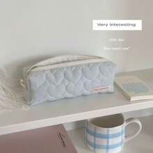 Pencil Bags - Pink Checkered Pencil Case - View 3