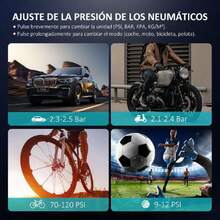 Compresor de Aire Inalámbrico, 150PSI Inflador de Llantas Portátil con Pantalla LED Inteligente, 80W Bomba de Aire con Batería 6000mAh, Apto para Inflar y Presurizar Bicicletas, Autos, Motos y Balones,37860979 - Multicolor - Ver 6