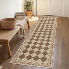 1PC  Runner Rugs For Hallway 65x180cm Non-Slip Kitchen Rug Washable Modern Carpet Runners For Hall Entryway Laundry Bedroom(Brown) - Brown - View 14