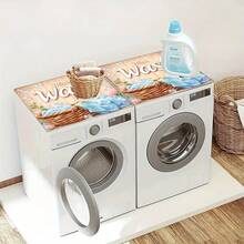1pc Home Decor Laundry Room Pattern Printed Washing Machine Dust Cover Mat, Rubber Soft Bottom, Laundry Room Accessory, Washing Machine Top Protective Pad, Quick Absorbent And Dry, Refrigerator Dust Cover Mat, Coffee Maker Countertop Absorbent Pad, Diatomite Draining Mat, Modern Laundry Room And Kitchen Appliances Washing Machine And Dryer Dust Cover, Home Decor, Kitchen And Dining Room Decor - Multicolor - View 6