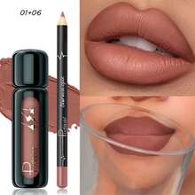 Pudaier 2pcs Waterproof Lip Liner Set, Natural Long-Lasting Makeup, Suitable For All Skin Tones, Available In Pink, Purple And Red Colors - 01+06 - View 8