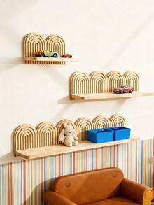 1个复古悬浮式壁挂收纳架，大号壁挂置物架，适用于婴儿房、客厅、浴室、卧室、厨房。可收纳婴儿积木和玩具，是送给新手父母、宝宝的理想圣诞礼物或乔迁礼物。 - 彩色 - 查看 9