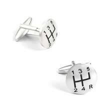 1 Pair Fashion Creative Pattern Brass Cuff Links For Men Shirts - Silver - View 4