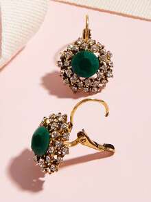 Rhinestone Stud Earrings - Multicolor - View 3