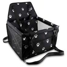Dog Car Seat, Foldable Dog Car Booster Seat Waterproof Breathable Oxford Travel Bag For Small To Medium Dogs, Puppies, And Pets-Pattern Black - màu đen - Xem 4