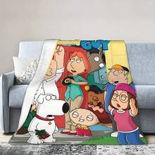 Families Cartoon Peter Griffin Guys Knitted Blankets Funny TV Flannel Tow Blanket Bedding Rug Piece Thin Bedspread Breathable - 款式 - 查看 1