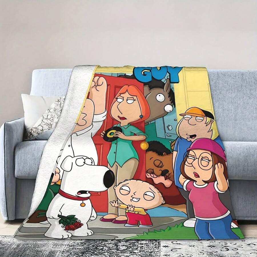 Families Cartoon Peter Griffin Guys Knitted Blankets Funny TV Flannel Tow Blanket Bedding Rug Piece Thin Bedspread Breathable - 款式 - 查看 1