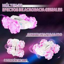 Coche de Control Remoto,Doble Cara Giratoria de 360° 4WD Todoterreno RC Acrobacias con Luces Frías, Recargable USB, umpleaños Navidad Regalo para Niños, Juguetes para Niños de 3-6 Años,37854907 - Caqui - Ver 6