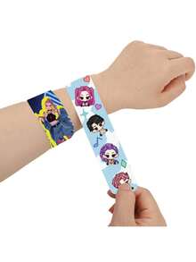 12/24件套卡通人物、K-POP、爸爸圈、呆萌造型时尚纽扣手链，适合生日派对、毕业派对、节日派对装饰、小礼物、收藏玩具、手工套装 - 彩色 - 查看 5