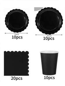 50件套纯粉色品牌一次性餐具套装，包含10个餐盘、10个甜点盘、10个纸杯和20张餐巾纸。方便实用的餐具套装，适合露营、野餐、花园烧烤、婚礼和生日派对。 - 粉色 - 查看 12