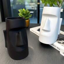 1件装 2026新款创意多功能笔筒眼镜架办公桌收纳架摩艾石像装饰 - 有趣的礼物 - 完美的礼物 - 生日礼物 - 彩色 - 查看 4