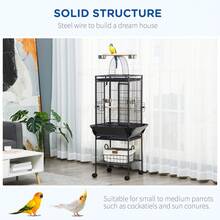 PawHut Steel Bird Cage,Large Budgie Cage For Cockatiels And Parakeets - one-size - View 7