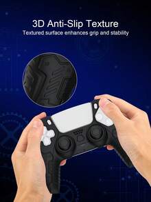 1 chiếc ốp silicon cho tay cầm chơi game, thiết kế vân cơ dày dặn, chống trượt, chống rơi, chống trầy xước, chống mồ hôi, tăng cường độ bám, có khe hở ở đáy để sạc trực tiếp. - Xem 5