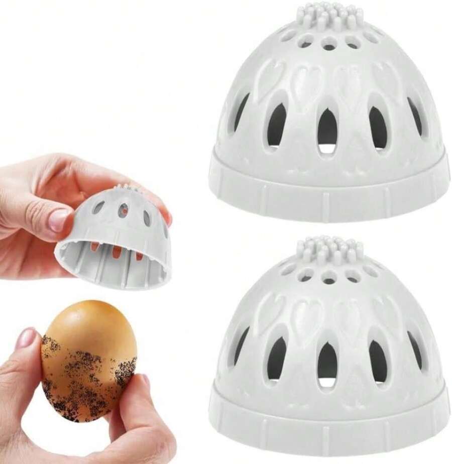 Kalekey 2 Pack Egg Washer For Fresh Eggs, Silicone Egg Cleaner Brush, Dual Scrubber For Fresh Eggs (Grey) - MàuA - Xem 1