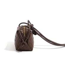 New Embossed Woven Camera Bag, Fashion Versatile Shoulder Bag, Niche Lightweight Crossbody Bag, Knotted Strap Camera Bag - Watermelon Pink - View 5