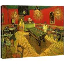 Wieco Art - Lienzo decorativo para pared, diseño de la cafetería nocturna en el lugar Lamartine en Arles por Van Gogh, famosas pinturas abstractas al óleo, reproducción de obras de arte giclée para decoración del hogar y la oficina - transparente - Ver 2