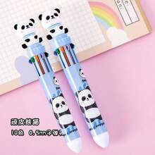 Kawaii Multicolor Ballpoint Pen, 10 Colors, Cute Panda Bear Sitting Design - 藍色 - 查看 7
