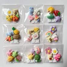 3D Cute Cartoon Stickers For Cups, DIY Fridge Magnets, Phone Decals, Soft Resin Buttons - Multicolor - View 6