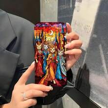 1PC Phone Case ,  Stained Glass Cat Kingdom , Stylish Phone Case, Phone Decoration, All-around Lens Protection, Creative Small Gift, Funny Gift for Boys and Girls - ブラック - チェックする 5