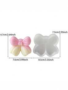 1pc Romantic Ribbon Bow Shaped Mold - Heat Resistant & Easy To Clean, Suitable For Candle/Soap/Plaster, Wedding Season/Mother's Day Gift Silicone Mold, Valentine's Day Gift Silicone Mold - White - View 8