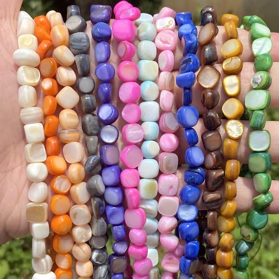 7-8mm Natural Colorful Shell Beads Asymmetric Shell Beads For Jewelry Making DIY Bracelet Necklace Accessories