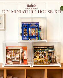 Rolife DIY Mini House - 3D Puzzle Toy Building Set, With LED Lights, Adult DIY Assembly Set, Creative Gift, Suitable For Boys And Girls - Leisure Tea Room - View 11