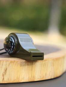 1pc 3-In-1 Emergency Survival Whistle With Compass And Thermometer, Perfect For Track & Field, Camping, Hiking, Outdoor Adventure, Referee And Cheerleading, Outdoor Sports Accessory, Track & Field Essential, Competition Equipment, Track & Field Starting Whistle, Track & Field Accessory, Lifesaving Whistle, Competition Referee Whistle - Multicolor - View 2