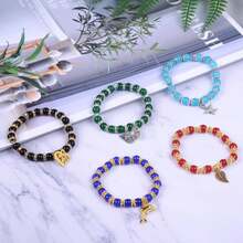 1280pcs 6mm Glass Beads For Jewelry Making, Bracelet Making Kit 24 Style Crystal Beads Round Beads For DIY Crafts With Spacer Beads Charms Accessories - ColorB - 查看 7