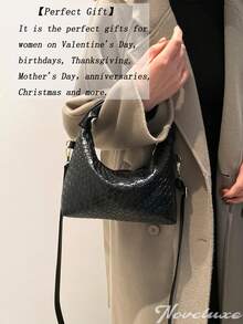 2026 New French High-End Woven Women's Handbag, Western Dumpling Bag, Niche Texture Commuter Bag, Versatile Tote - Màu Đỏ Sâu - Xem 2