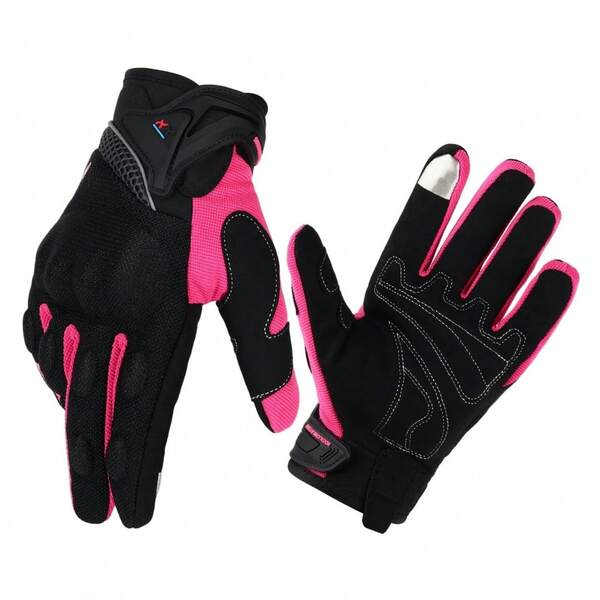 Full-Finger Touchscreen Gloves For Motorcycle & Outdoor Activities - Reinforced Protective Design & Anti-Slip Grip - Durable Breathable Gloves For Riding, Cycling & Adventure