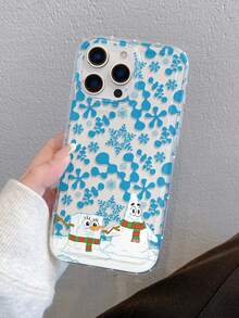 SpongeBob SquarePants 1个卡通趣味全屏蓝色雪花海星雪人图案减震透气手机壳，兼容三星/苹果17/16/15/14/13/12/11 Pro Max/12 Pro/14 Plus及其他型号 - 彩色 - 查看 7