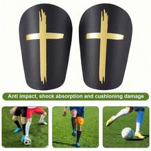 1 Pair Mini Football Shin Guards, Golden Cross Series, Unisex Thickened Sports Protective Gear, Leg-Hugging Design, Suitable For All Seasons - Cross Series - View 2