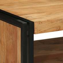 Tavolino vidaXL basso 70x50x38 cm in legno massello di acacia - Castano - Visualizzare 6