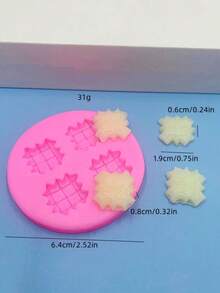 1pc Cookie Shaped Silicone Mold For DIY Candle, Soap, Wax Melts, Resin Crafts - Pink - View 2