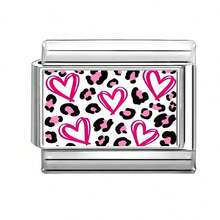 1件DIY照片模块化手链，饰有爱心、花朵、樱花眼元素，适合圣诞节、新年、万圣节、情人节等场合，不锈钢材质，都市休闲风，圣诞节和万圣节必备单品，本地特色，实用时尚，圣诞风格，派对穿搭指南，圣诞礼物，圣诞家居装饰，复古夏季，优雅装扮，万圣节配饰，适合作为送给朋友/情侣的派对礼物。