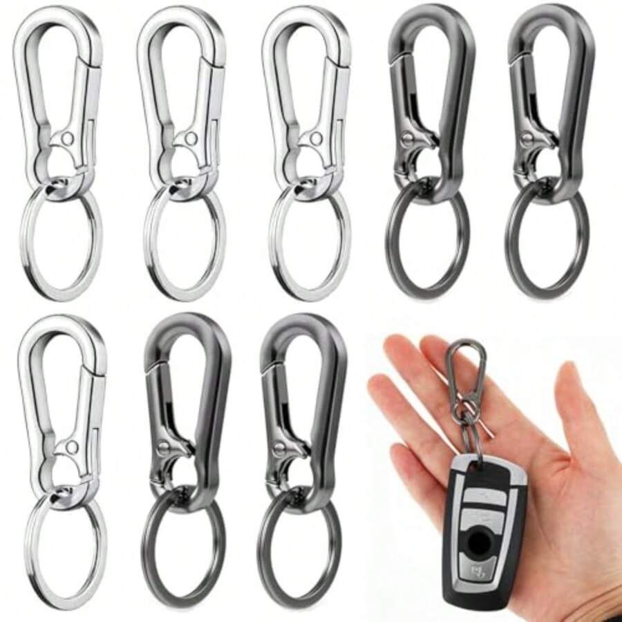 mhjMosqueton Llavero 8 Piezas de Metal Ganchos para Llaveros Llavero Organizador Ideal para Viajes y Actividades al Aire Libre Tamaño 7x3 cm Aleación de Zincsleeping Bags - 220086374 - Ver 1