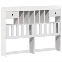 vidaXL Cadre de lit sans matelas blanc 150x200 cm madera de pin macizo - Blanco - Ver 6