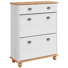Mobiletto porta scarpe vidaXL con cassetto ASKIM Bianco 85 x 35 x 108 cm - Bianco - Visualizzare 2