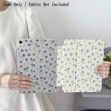 1pc Soft Floral Pattern Tablet Protective Case - Lightweight, Foldable Stand And Shock-Proof Protection, With Pencil Slot And Multi-Angle Stand - Fits 10.9"/10.2"/Air 5th Gen/Pro 11"/10th Gen/9.7"/Air 2/(7th Gen)/(8th Gen)/Air 4/5/Pro 11"/2022 10.9" 10th Generation Tablet - Multicolor - View 2