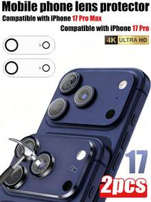 2pcs - Transparent Camera Lens Protector Film Compatible With IPhone 17 Pro Max 6.9 Inch, Compatible With IPhone Lens Protective Case, Full Coverage, 9H Hardness Anti-Scratch, High-Definition Clear Tempered Glass Camera Accessories, Suitable For Phone Case [No Impact On Night Photography], Valentine's Day Gift. - Clear - View 20