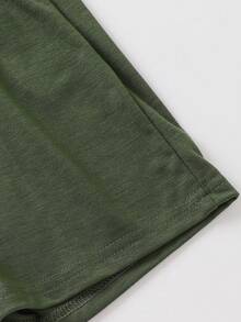 2pcs/Set Toddler Boys' Striped Contrast Pocket Round Neck Short Sleeve T-Shirt And Shorts Set, Casual, Holiday, Cycling, Sports, 4-7Y - Multicolor - View 8