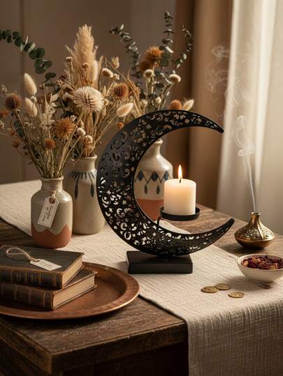 شمعدان معدني حديث ذو تصميم بسيط ومثير للرومانسية، مناسب للاستخدام في الحديقة الخارجية، مكتب العمل، حامل شموع العطور، أجواء المنزل الداخلية، حفلات الزفاف، التجمعات العائلية، الحفلات، الخطوبة، ديكور طاولة العشاء، العشاء الرومانسي بالشموع، عيد الميلاد، التخرج، هدية عيد الفطر