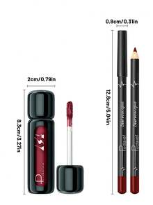 Pudaier True Lips 防水唇线笔两支装，唇部组合，持久显色，打造自然妆效，适合所有肤色，有粉色、紫色和红色可选。 - 03+09 - 查看 6