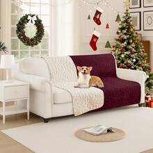 YSTYLE Waterproof Dog Blanket, Non-Slip Soft Pet Bed Cover, Couch Cover For Dogs Washable, Protects Sofa, Furniture, Crate, Car, Tear Resistant Leakproof Pet Blanket - 酒紅色 - 查看 3